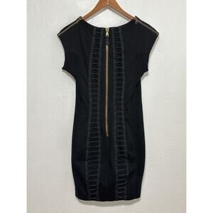 Rag & Bone Layla Contour Dress 4 Black Braided Back Zipper Detail Designer City